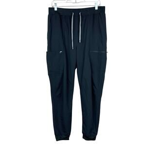 Fabletics On Call Scrub Jogger Pants Black High Rise Pockets Women's L